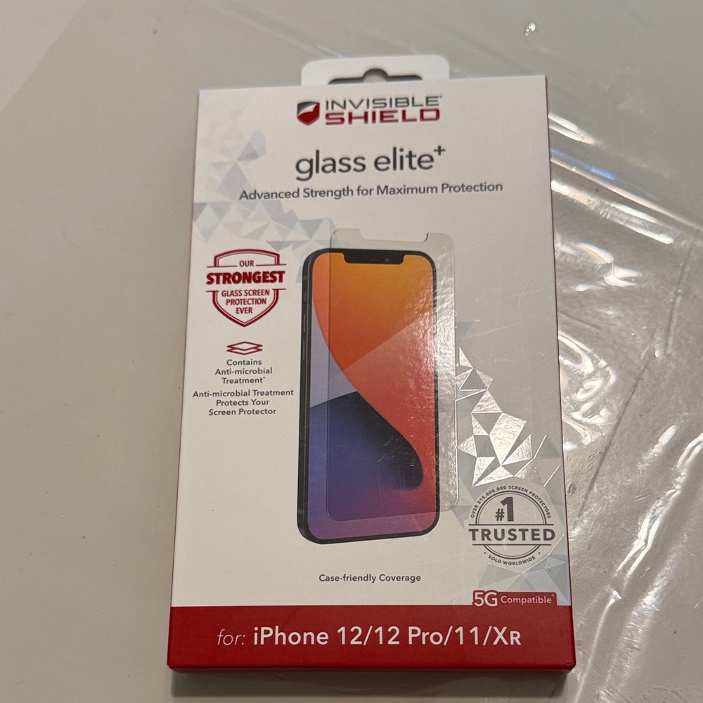 InvisibleShield Glass Elite+ Tempered Glass Screen Protector for iPhone (Black)